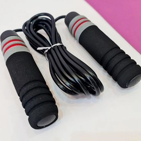 تصویر طناب ورزشی بدن سازی JumpRope دسته اسفنجی ( مشکی - طوسی ) 