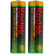 تصویر باتری قلمی قابل شارژ کداک مدل HR6-2100mAh بسته 2 عددی Kodak HR6-2100mAh Rechargeable AA Battery - Pack Of 2