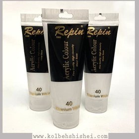 تصویر اکریلیک 75 میل ساده رپین - سفید acrylic repin Titanium 75 ml White 40