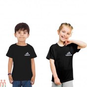 تصویر لباس تیشرت مشکی بچه گانه اسپرت نخی طرح آدیداس black Kids Tshirt 