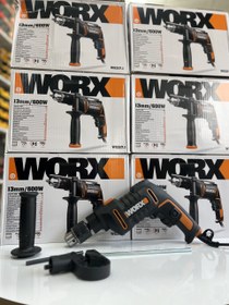 تصویر دریل چکشی 600 وات ورکس با پک کامل وسایل مدل WX317.3 WORX WX317 corded impact drill