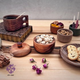 تصویر قندان چوبی ارغوان سازان مدل ترنگ 