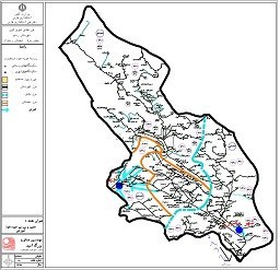 تصویر عنوان نقشه :تعیین و بررسی حوزه نفوذ آموزشی شهر کوپن 