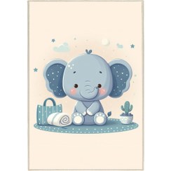 تصویر فرش ماشینی اتاق کودک اورکوم طرح فیل کد kids_9017 