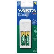 تصویر شارژر باطری وارتا با 2 عدد باطری شارژی 2100 قلمی - Varta Mini Charger with Battery 2100 AA 1.2V 