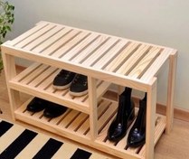 تصویر جاکفشی چوبی روستیک دکور مدل TG1120 