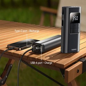 تصویر پمپ باد شارژی چراغ قوه و پاوربانک باسئوس مدلBaseus Car Tire Inflator Pumper VA1 BSCG034 Baseus Car Tire Inflator Pumper VA1 BSCG034