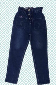 تصویر شلوار جین بچگانه مدل مام فیت سرمه ای - 80 