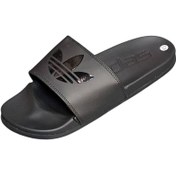 تصویر دمپایی مردانه adidas(آدیداس) وارداتی کفی بالشتی رویه مشکی لگو مشکی 