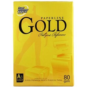 تصویر کاغذ A3 گلد بسته 3 عددی paperline gold a3 copy paper Pack of 3