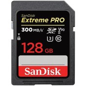 تصویر کارت حافظه سن دیسک 128 گیگ SanDisk 128GB Extreme PRO UHS-II کارت حافظه SDXC سن دیسک مدل کارت حافظه سن دیسک 128 گیگ SanDisk 128GB Extreme PRO UHS-II کلاس 10 استاندارد UHS-I U3 ظرفیت 128GB