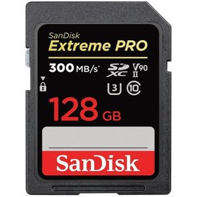 تصویر کارت حافظه سن دیسک 128 گیگ SanDisk 128GB Extreme PRO UHS-II کارت حافظه SDXC سن دیسک مدل کارت حافظه سن دیسک 128 گیگ SanDisk 128GB Extreme PRO UHS-II کلاس 10 استاندارد UHS-I U3 ظرفیت 128GB