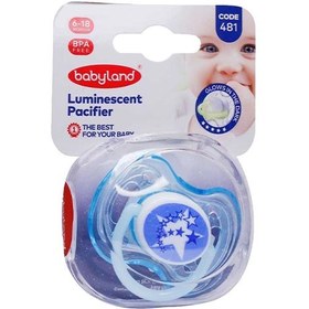 تصویر پستانک اورتودنسی بیبی لند کد 481 مناسب برای 6 تا 18 ماهگی Orthodontic Luminescent Pacifier 6-18M 481