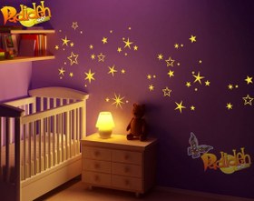 تصویر استیکر اتاق کودک ستاره باران 