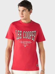 تصویر تی‌شرت با آستین کوتاه و طرح لوگوی لی کوپر برند lee cooper Lee Cooper Logo Print T-shirt with Short Sleeves