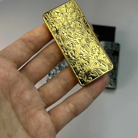 تصویر فندک سنگی طرح گل نقره‌ای 