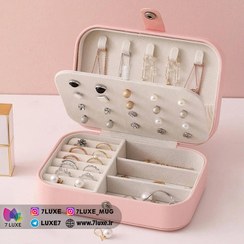 تصویر جعبه جواهرات چرمی مسافرتی مستطیلی 