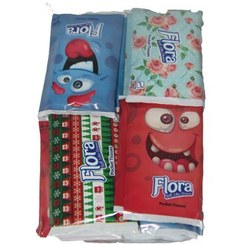 تصویر دستمال کاغذی جیبی 10 برگ فلورا بسته 8 عددی Pocket handkerchiefs felora