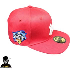 تصویر کلاه کپ فیت بک قرمز NY 