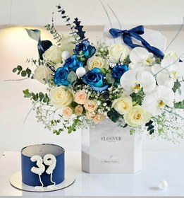 تصویر ست باکس گل و کیک ارکیده 