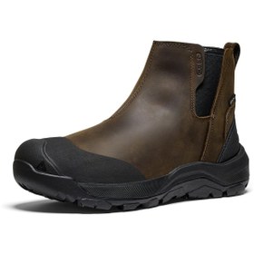 تصویر بوت برف مردانه برند کین مدل ریول ۴ چلسیا با ارتفاع متوسط عایق قطبی رنگ قهوه‌ای مشکی شماره ۹ برند keen KEEN Mens Revel 4 Chelsea Mid Height Polar Insulated Snow Boots CanteenBlack 9