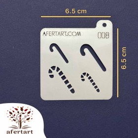 تصویر شابلون گریم کودک / طرح آبنبات عصایی کریسمسی / کد 008 