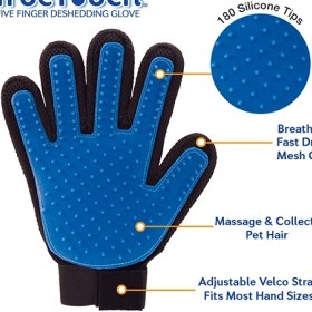 تصویر دستکش ماساژ و جمع آوری مو سگ و گربه ترو تاچ مدل Five Finger 