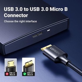 تصویر کابل تبدیل USB 3.0 به MicroUSB یوگرین مدل US130 10843 طول 2 متر ا Cable MicroUSB USB 3.0 Ugreen US130 10843 2m Cable MicroUSB USB 3.0 Ugreen US130 10843 2m