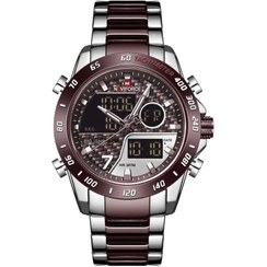 تصویر ساعت نیوی فورس مردانه مدل Naviforce 9171 قهوه ای نقره ای 