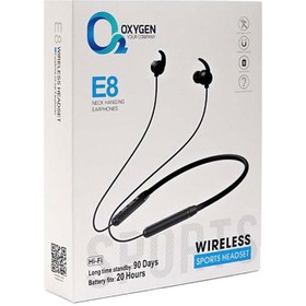 تصویر هندزفری بلوتوث پشت گردنی اکسیژن مدل E8 Bluetooth hands-free on the back of the neck oxygen model E8