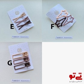 تصویر گیره مو 3 تایی مینیمال مدل 2332 