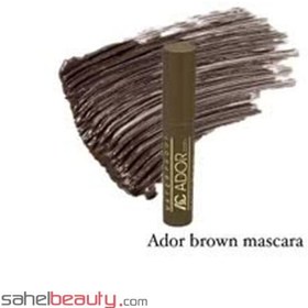 تصویر ریمل حجم دهنده X4 قهوه ای آدور کوین Ador Coin حجم 10گرم Ador Coin X4 volumizing mascara in brown, 10 grams