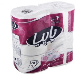 تصویر دستمال توالت پاپیا بسته ۴ عددی ۴ لایه 