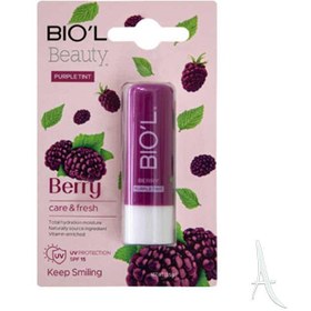 تصویر بالم لب رنگی مدل Berry با SPF15 وزن 4.8 گرم بیول Biol Tinted Berry Lip Balm 4.8 g