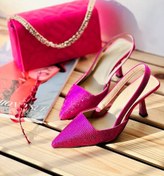 تصویر کفش مجلسی نگینی زارا رنگ نارنجی سایز ۳۶ تا ۴۱ 