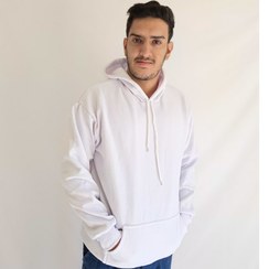 تصویر هودی ساده دو نایک رنگ سفید مردانه 