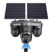 تصویر دوربین امنیتی اوکم پرو مینی اسپید دام سه لنز ۳ مگاپیکسل سولار 