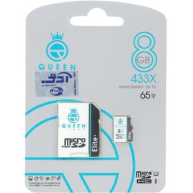تصویر Queen tech microSDHC & adapter U1 Class 10 433X -65MB/s-8GBمشکی سفید Queen tech microSDHC & adapter U1 Class 10 433X -65MB/s-8GBمشکی سفید