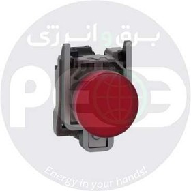 تصویر چراغ سیگنال اشنایدر فلزی قرمز با LED داخلی 24 ولت AC و DC 