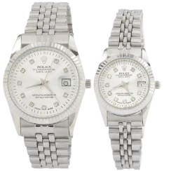 تصویر ست ساعت مچی رولکس ROLEX طرح دیت جاست مدل 2101 ROLEX DATEJUST men's and women's wristwatch set model - 2101