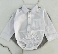 تصویر بادی یقه دار مجلسی آنیل سایز ۱۲ تا ۱۸ ماه 