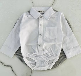 تصویر بادی یقه دار مجلسی آنیل سایز ۱۲ تا ۱۸ ماه 