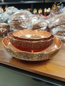 تصویر سرویس پذیرایی مسی رزگلد سه پایه 