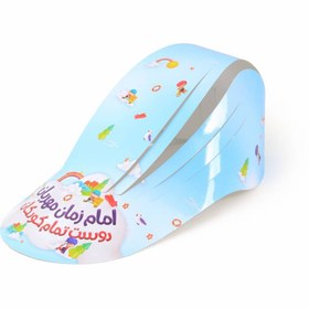 تصویر کلاه کاغذی با شعار امام زمان مهربان، دوست تمام کودکان 