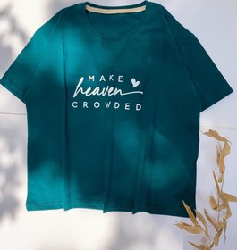 تصویر تیشرت زنانه کراپ نخی - طرح آدیداس سبز روشن 