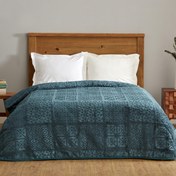 تصویر پتو دو نفره طرح برجسته کاراجاهوم Blair سبز تیره 