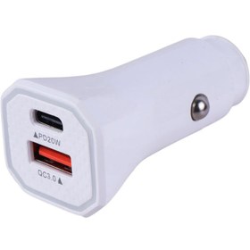 تصویر شارژر فندکی فست شارژ CC-61 QC3.0 PD 20W CC-61 QC3.0 PD 20W Car Fast Charger