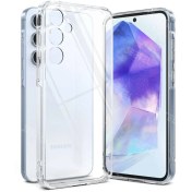 تصویر گارد ژله ای شفاف با محافظ دوربین Samsung Galaxy A55 Samsung Galaxy A55 Jelly TPU Clear Case With Camera Protector