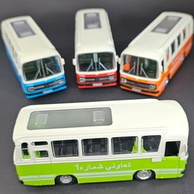 تصویر اتوبوس فلزی تعاونی نوستالژی 14 سانتی دارای 4 رنگ 