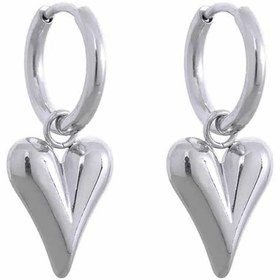 تصویر گوشواره قلب استیل 